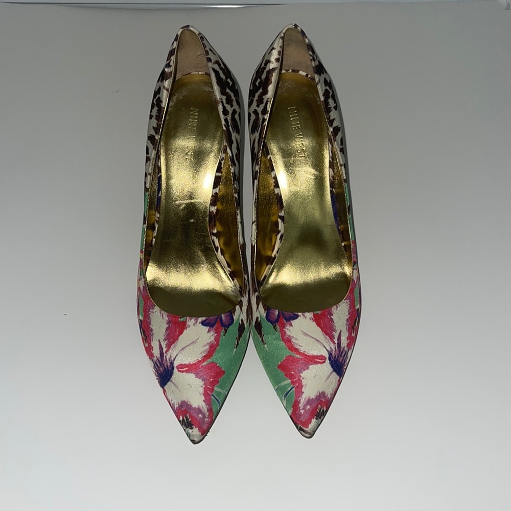 Pattern pointed  toe high heels